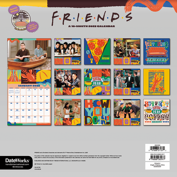 2025 Friends Wall Calendar by  Trends International from Calendar Club