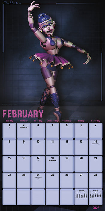 Five Nights at Freddy 2026 Square Wall Calendar