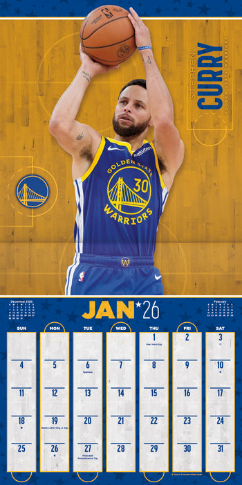 NBA Superstars 2026 Square Wall Calendar