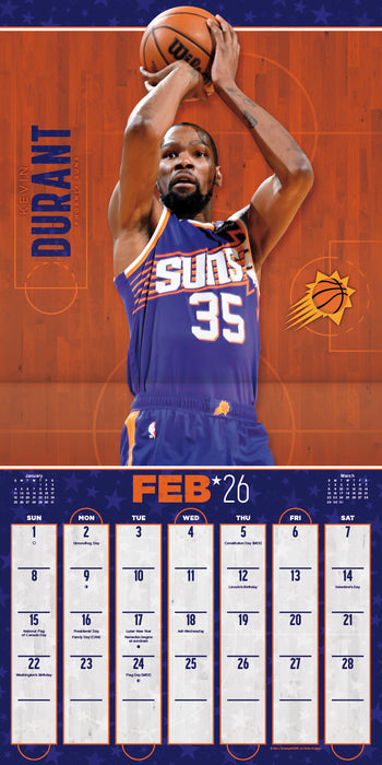 NBA Superstars 2026 Square Wall Calendar
