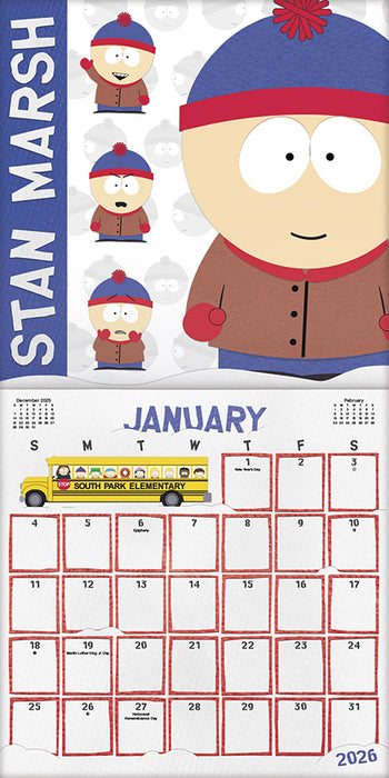 South Park 2026 Square Wall Calendar