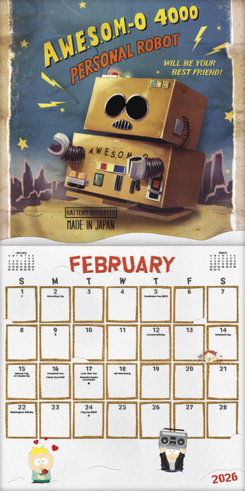 South Park 2026 Square Wall Calendar