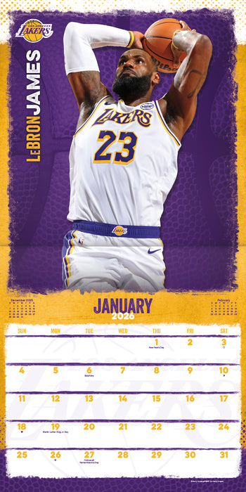 Los Angeles Lakers 2026 Square Wall Calendar