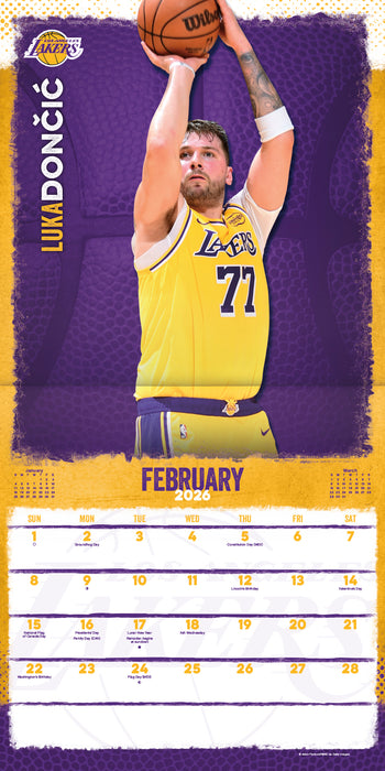 Los Angeles Lakers 2026 Square Wall Calendar