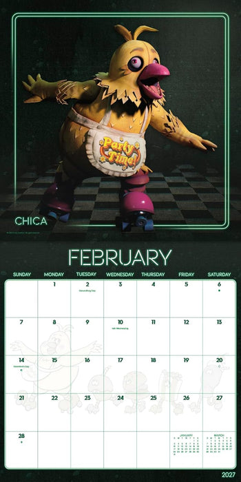 Five Nights at Freddy 2027 Square Wall Calendar