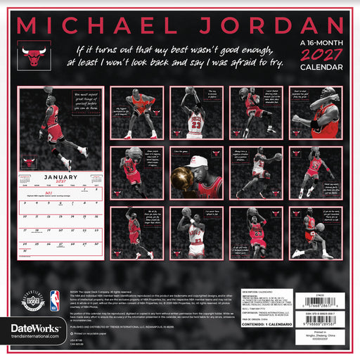 Michael Jordan 2027 Square Wall Calendar