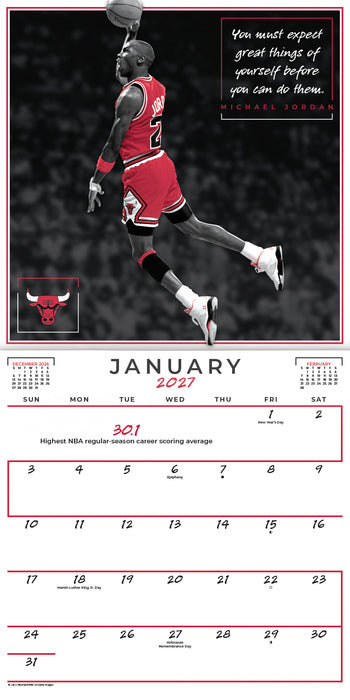 Michael Jordan 2027 Square Wall Calendar