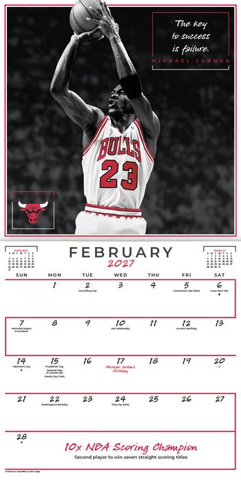 Michael Jordan 2027 Square Wall Calendar