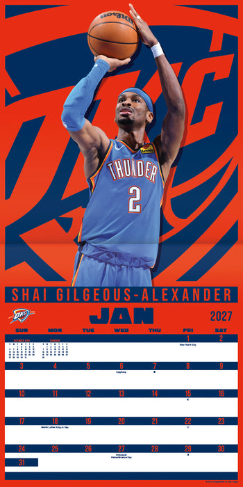 NBA Superstars 2027 Square Wall Calendar