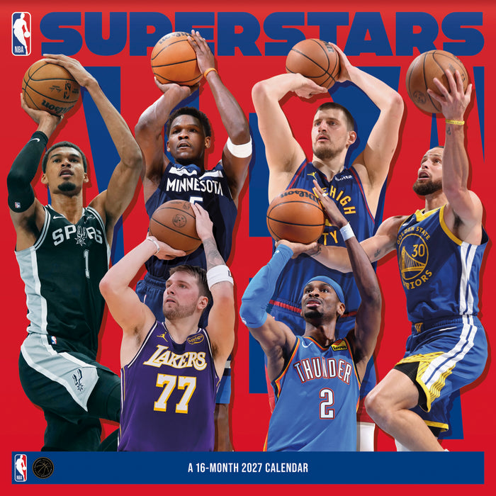 NBA Superstars 2027 Square Wall Calendar