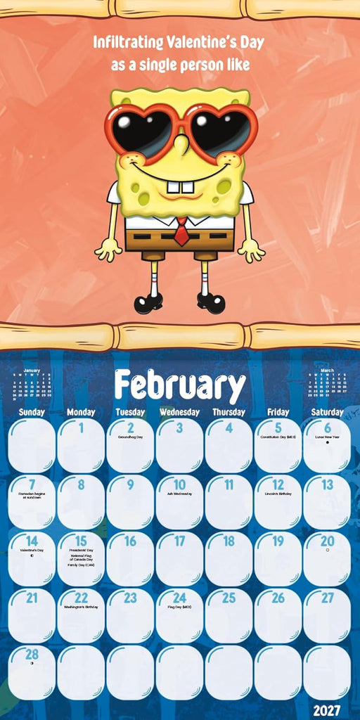 Spongebob 2027 Square Wall Calendar