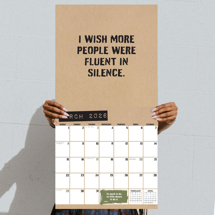 Anti Affirmations 2026 Square Wall Calendar