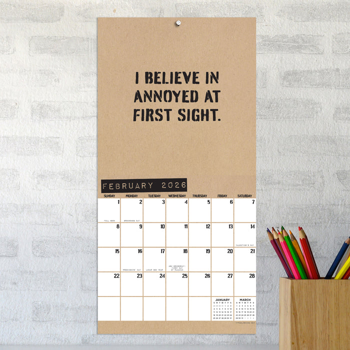 Anti Affirmations and Sarcasm 2026 Mini Wall Calendar
