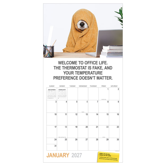 Desk Dogs 2027 Square Wall Calendar