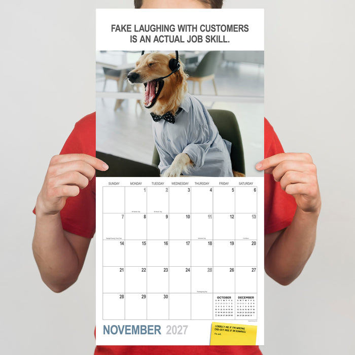 Desk Dogs 2027 Square Wall Calendar