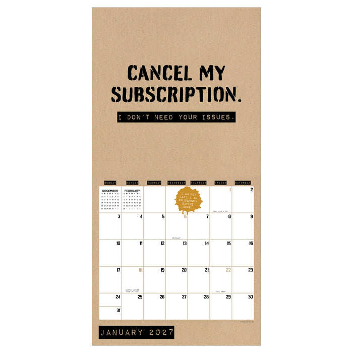 Anti Affirmations 2027 Square Wall Calendar