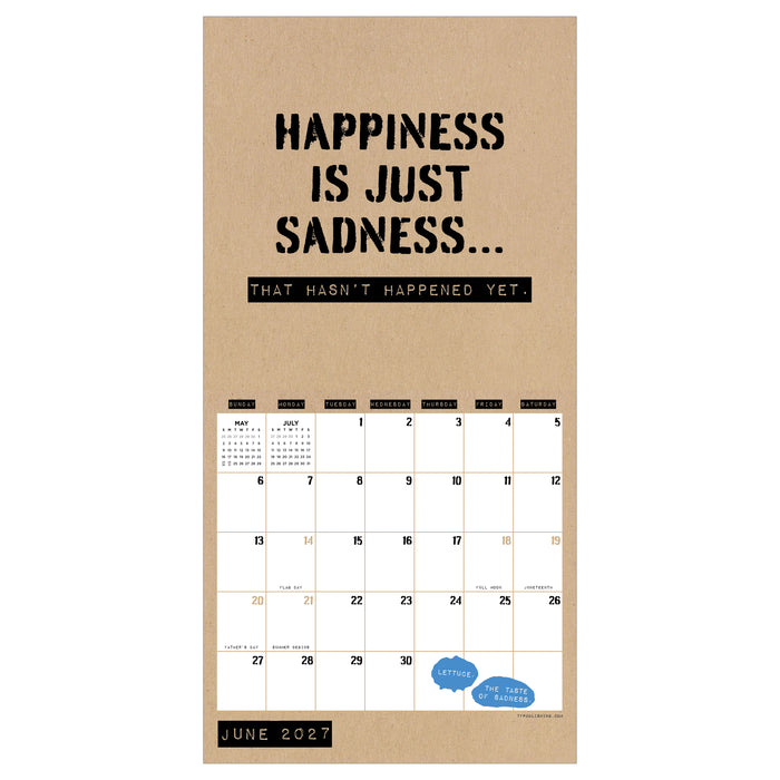 Anti Affirmations and Sarcasm 2027 Mini Wall Calendar