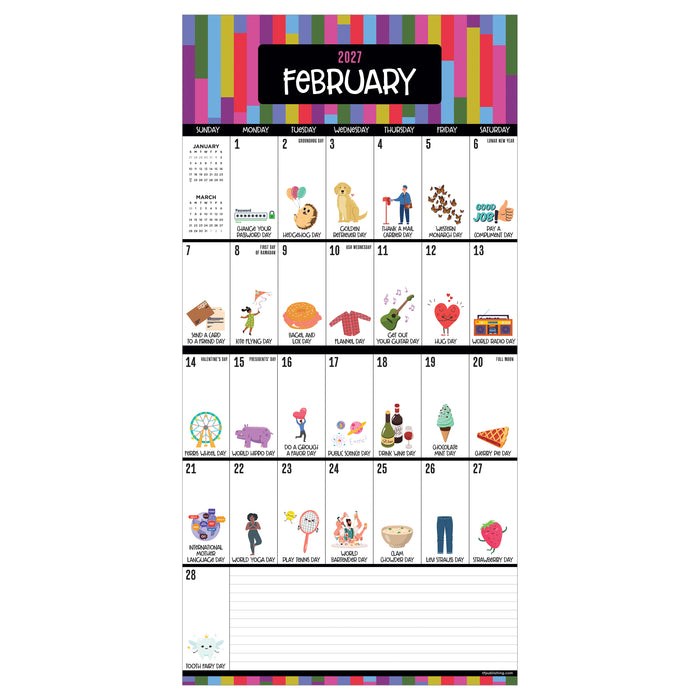 Every Day's A Holiday 2027 Mini Wall Calendar