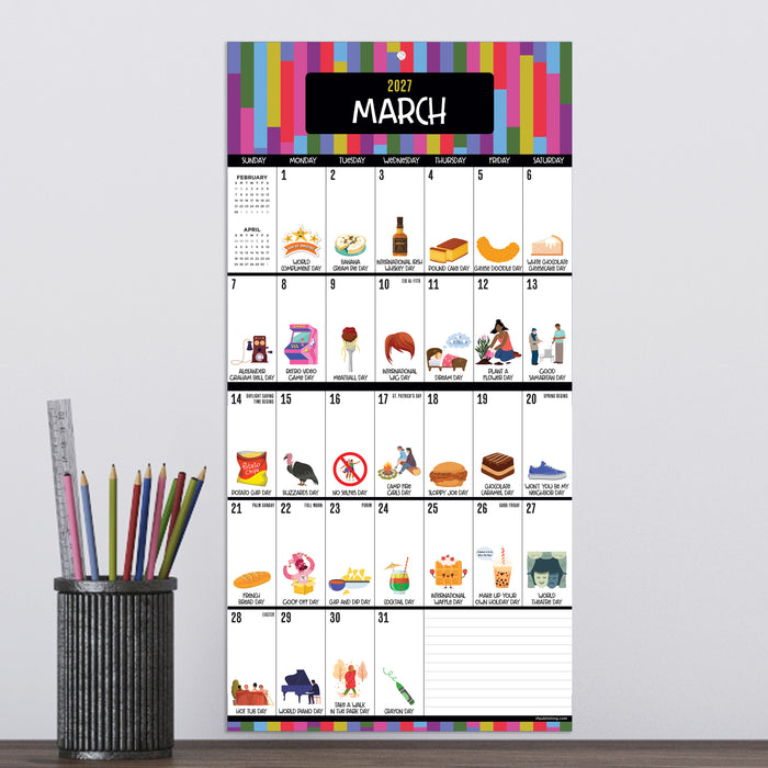 Every Day's A Holiday 2027 Mini Wall Calendar