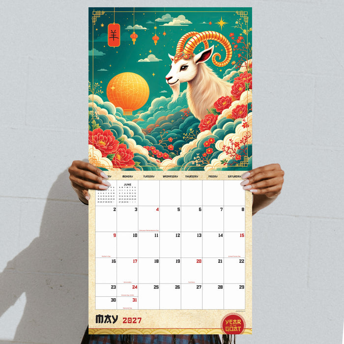 Year of the Goat 2027 Square Wall Calendar