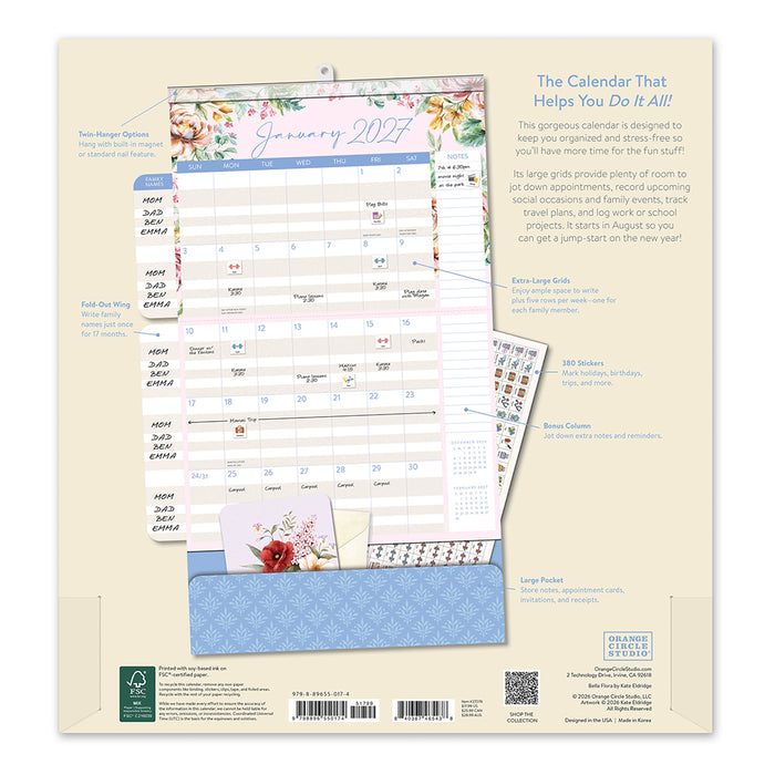 Bella Flora Do It All 2027 Large Wall Calendar