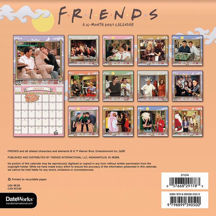 Friends 2027 Mini Wall Calendar