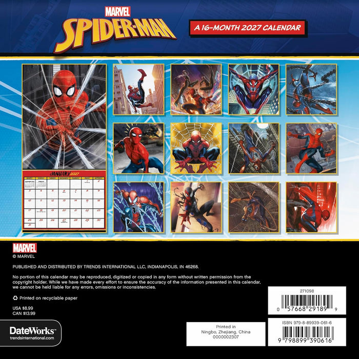 Spiderman 2027 Mini Wall Calendar