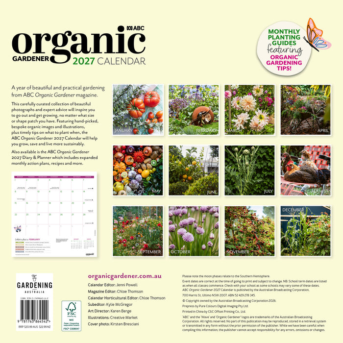 ABC Organic Gardener 2027 Square Wall Calendar