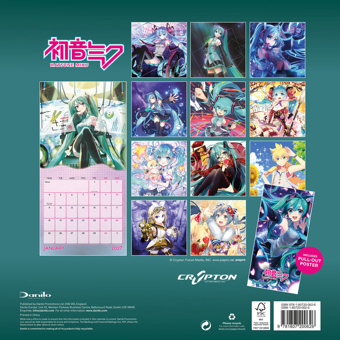 Hatsune Miku 2027 Square Wall Calendar