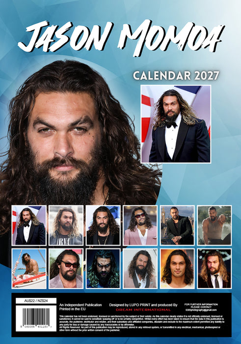 Jason Momoa 2027 A3 Wall Calendar
