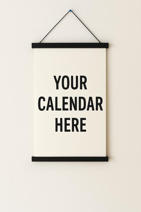 Black Magnetic Wooden Calendar Frame